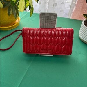 Miu Miu Cherry Red Quilted Shoulder Bag